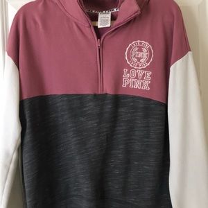 VS pink quarter zip sweatshirt